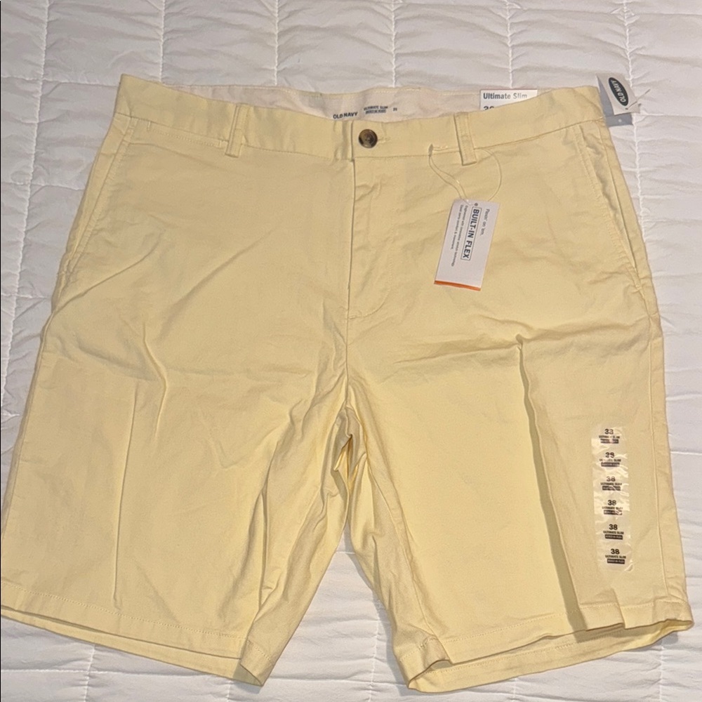 Old Navy Yellow Flat Front Shorts